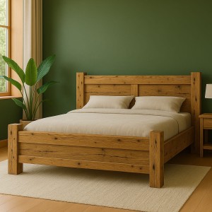 Łóżko dębowe 180x200 Lite- Deep Oak